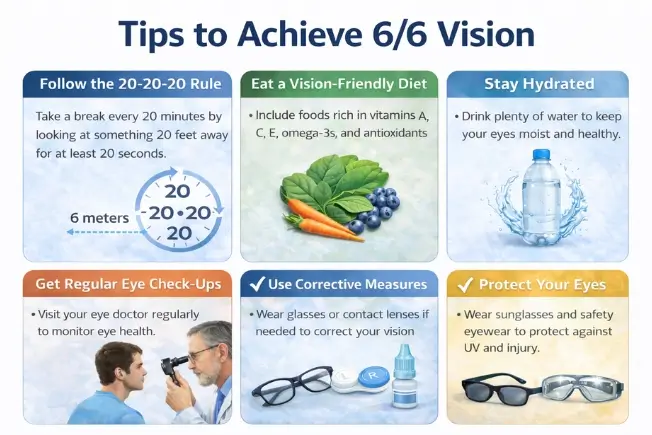 tips to achieve 6/6 vision