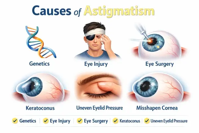 Causes of astigmatism