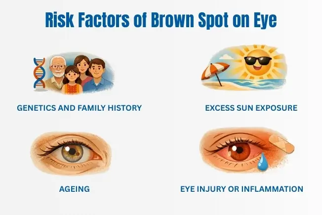 Risk factors of brown spot on eye