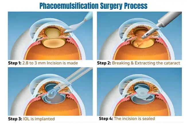 Phacoemulsification surgery process
