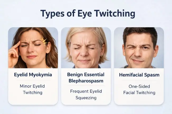 Types of eye twitching