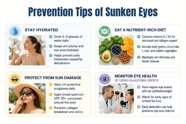 Prevention tips of sunken eyes
