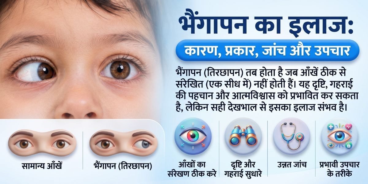 भैंगापन (स्क्विंट) से प्रभावित बच्चे की आंख का चित्रण