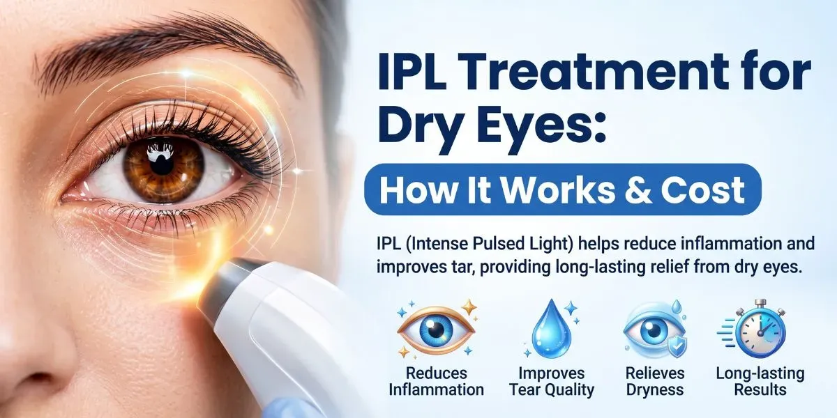 IPL device being used near the eyelid to treat dry eye disease